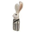 Rabbit statue 42 cm White Black Polyresin Easter decoration by Clayre & Eef.