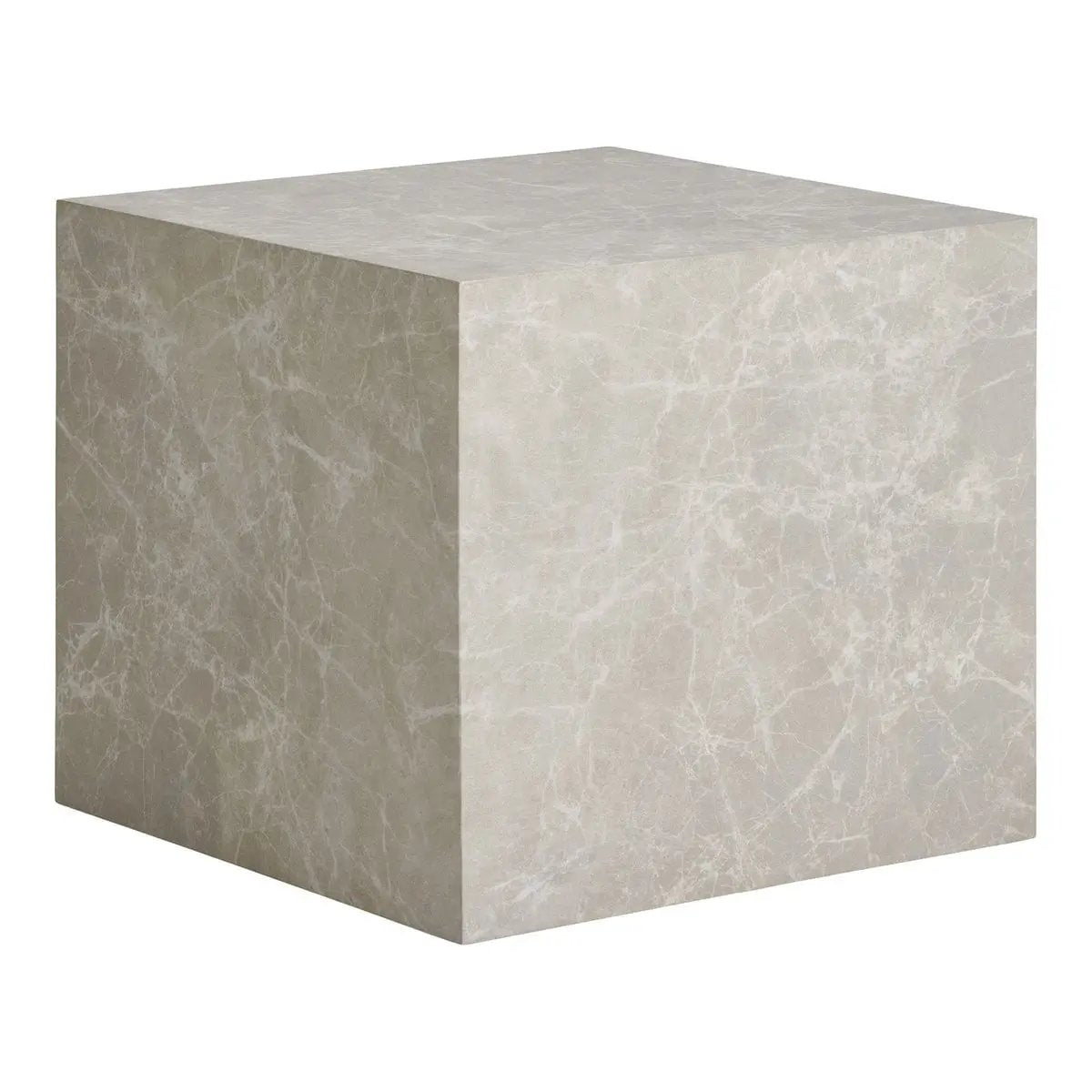 Prague Coffee Table Set - Beige, Marble Look, MDF, Decor Paper, Set of 2 by EMIRELLE