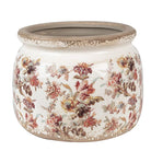 Flowerpot Ø 20x15 cm beige pink ceramic flower flowerpot inside by Clayre & Eef.