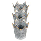 Pflanzenhalter Ø 24 Ø 21 Ø 19 cm graue Metallkrone Pflanztopf von Clayre & Eef.