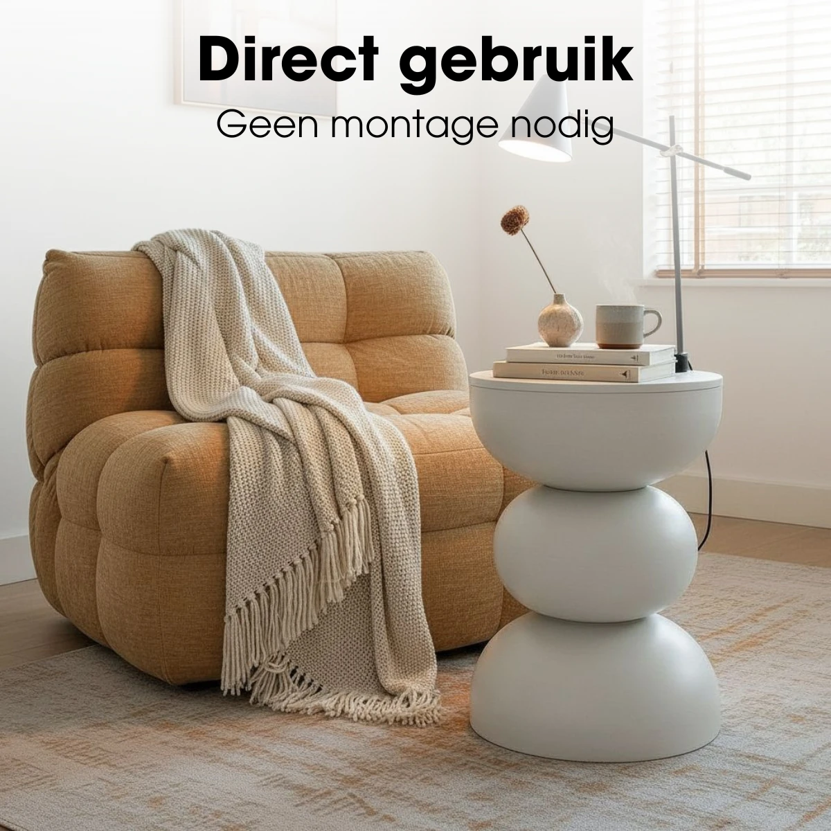 Side table Luna Off-white by Mica Decorations