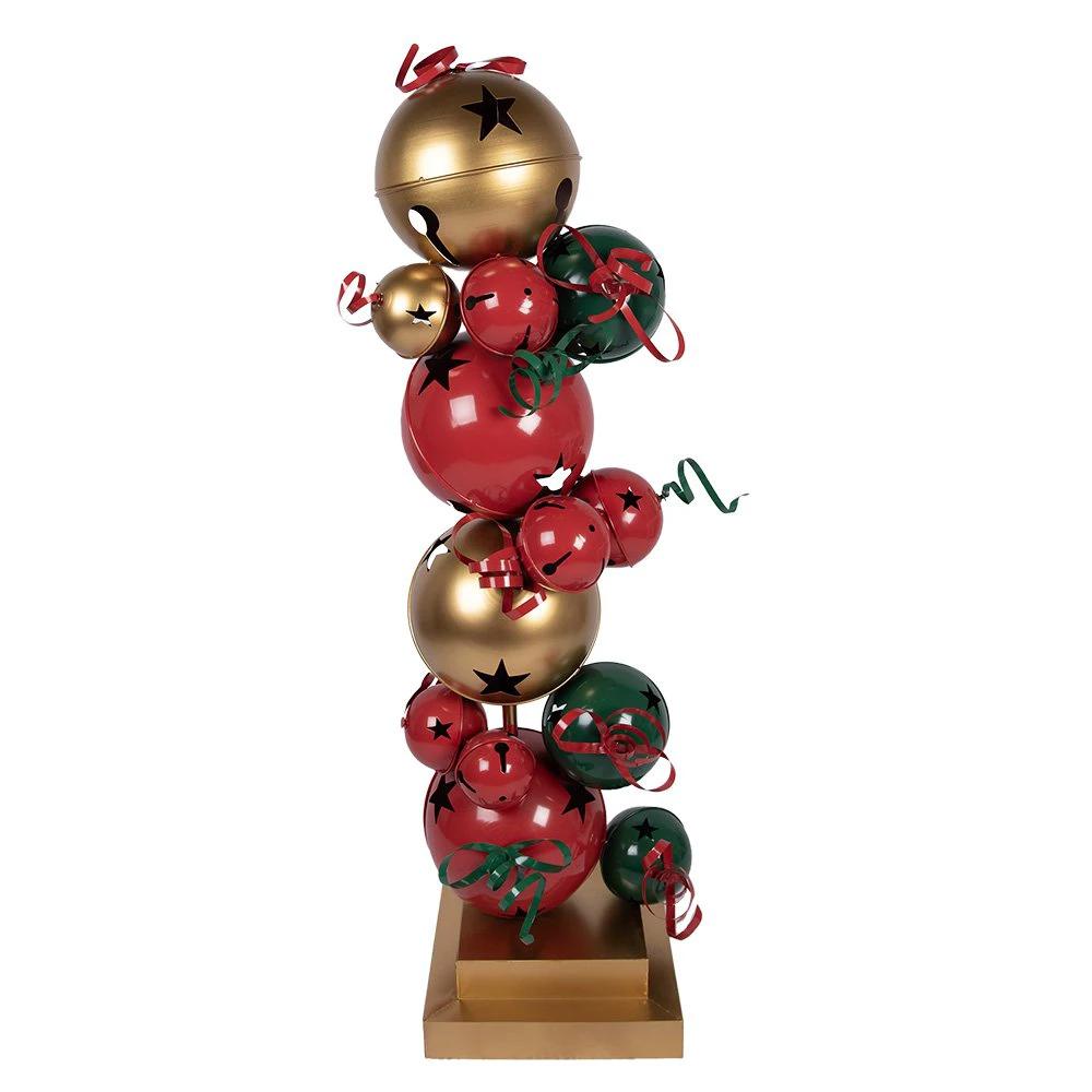 Christmas Decoration Statue 43x40x150 cm Red Green Metal by Clayre & Eef.