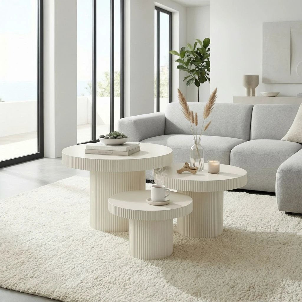 Side table Lux Off-white by Mica Decorations