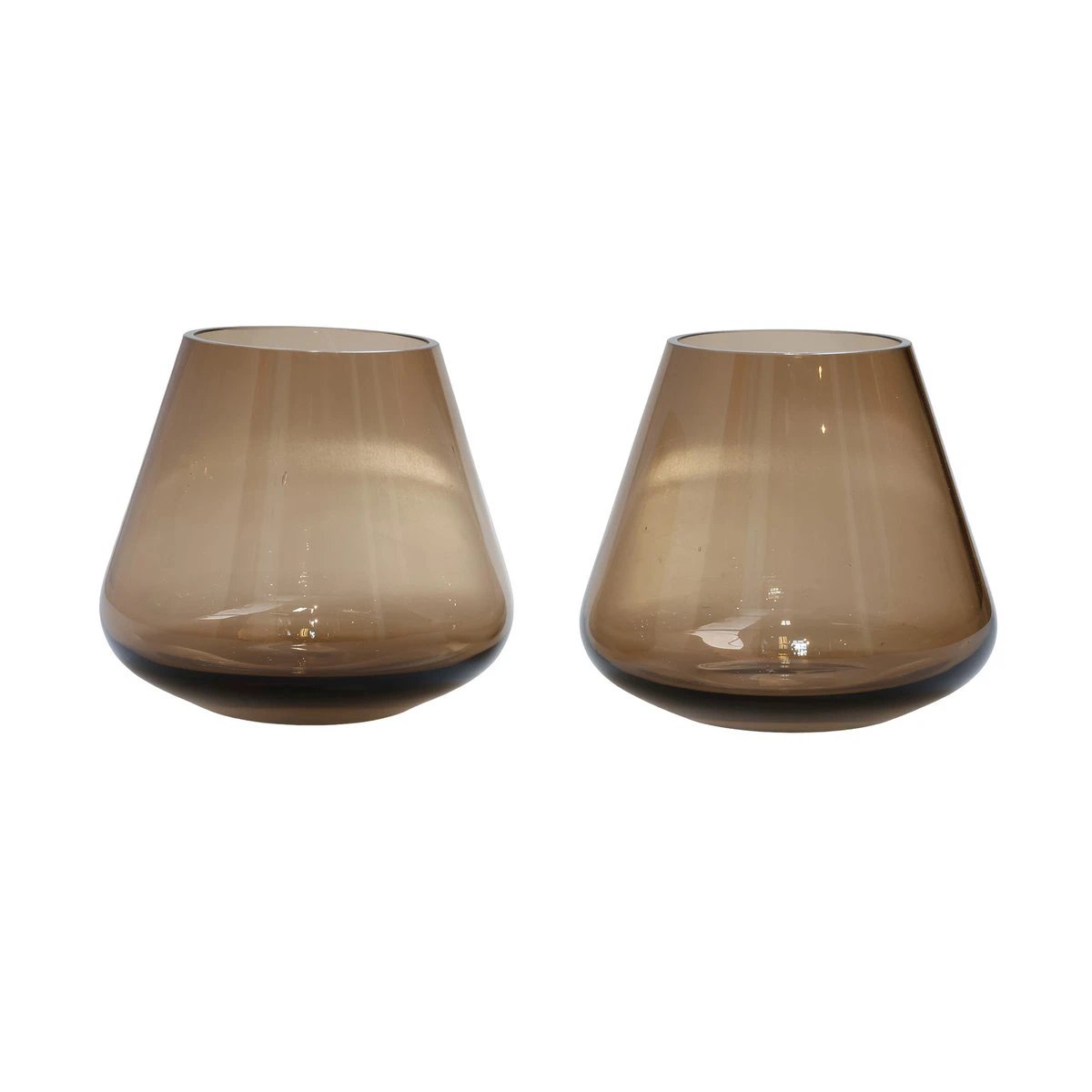 Tea light holder - Tasman XS taupe Ø13.5 x H12 cm (set of 2 pieces) by Vase The World
