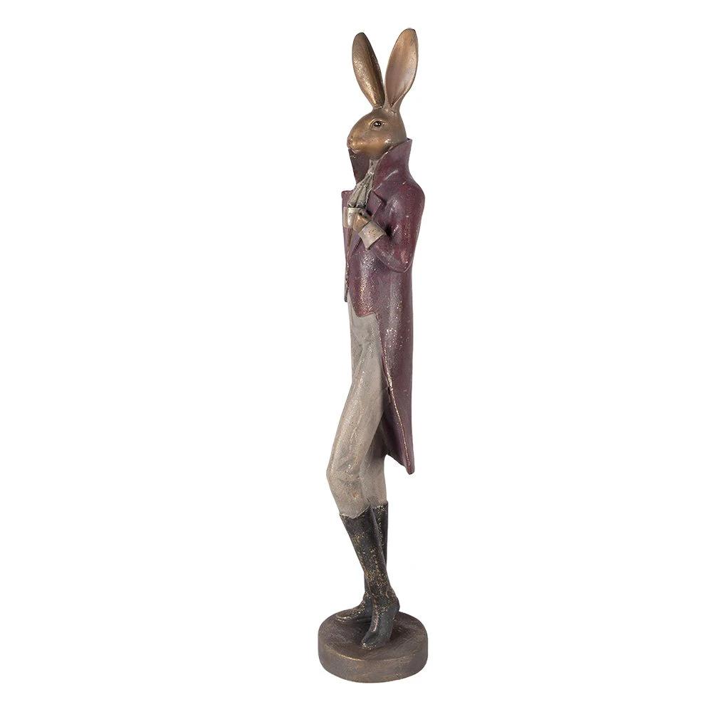 Decoration Statue Rabbit 16x14x75 cm Gold-colored Plastic by Clayre & Eef.