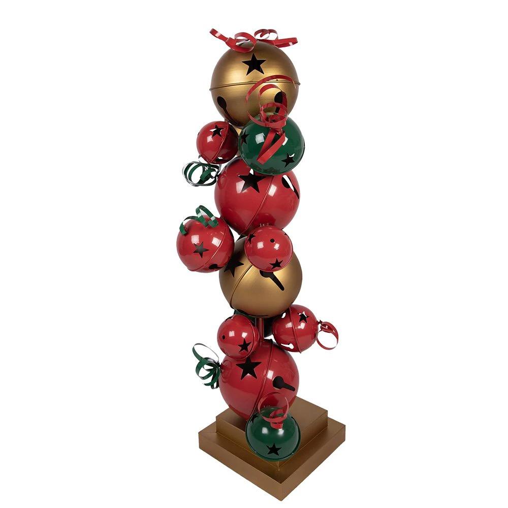 Christmas Decoration Statue 35x35x120 cm Red Green Metal by Clayre & Eef.