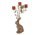 Candlestick Rabbit 24x10x47 cm Gold-colored Plastic by Clayre & Eef.
