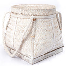 White Basket BIKU | Plant Basket | Laundry Basket | Large Boho Storage Basket Round Made of Bamboo by Soeji
