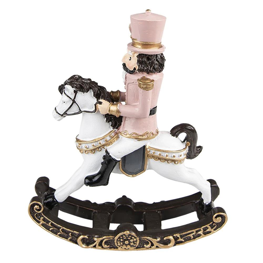 Decoration nutcracker on rocking horse 15x5x18 cm by Clayre & Eef.