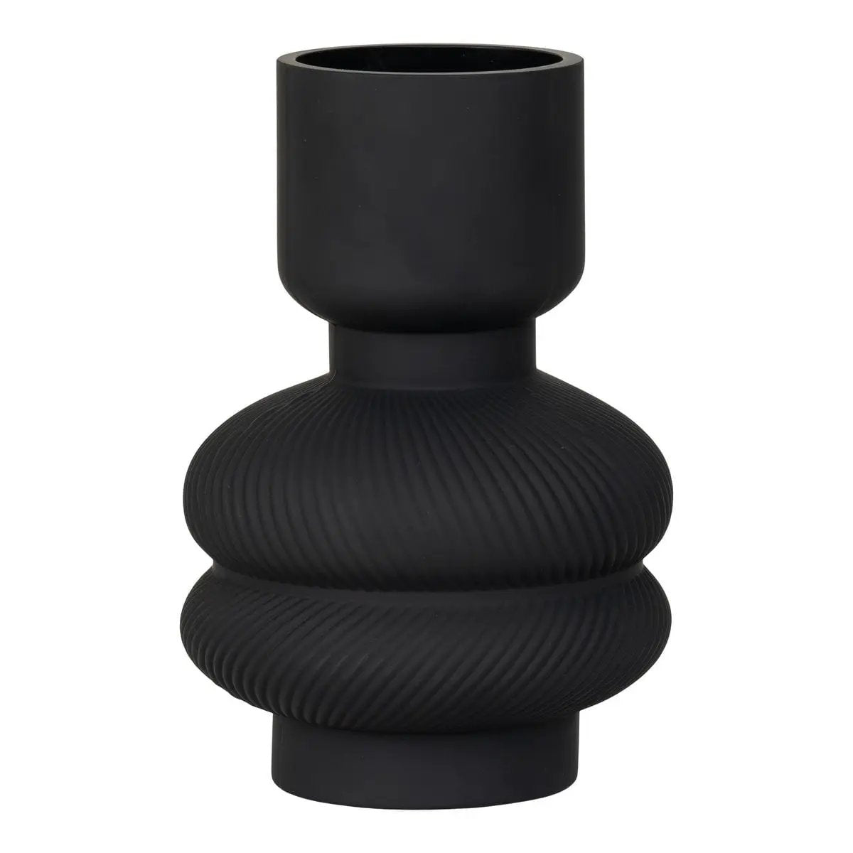 Vase - Black, Glass, Ø15x22cm by EMIRELLE