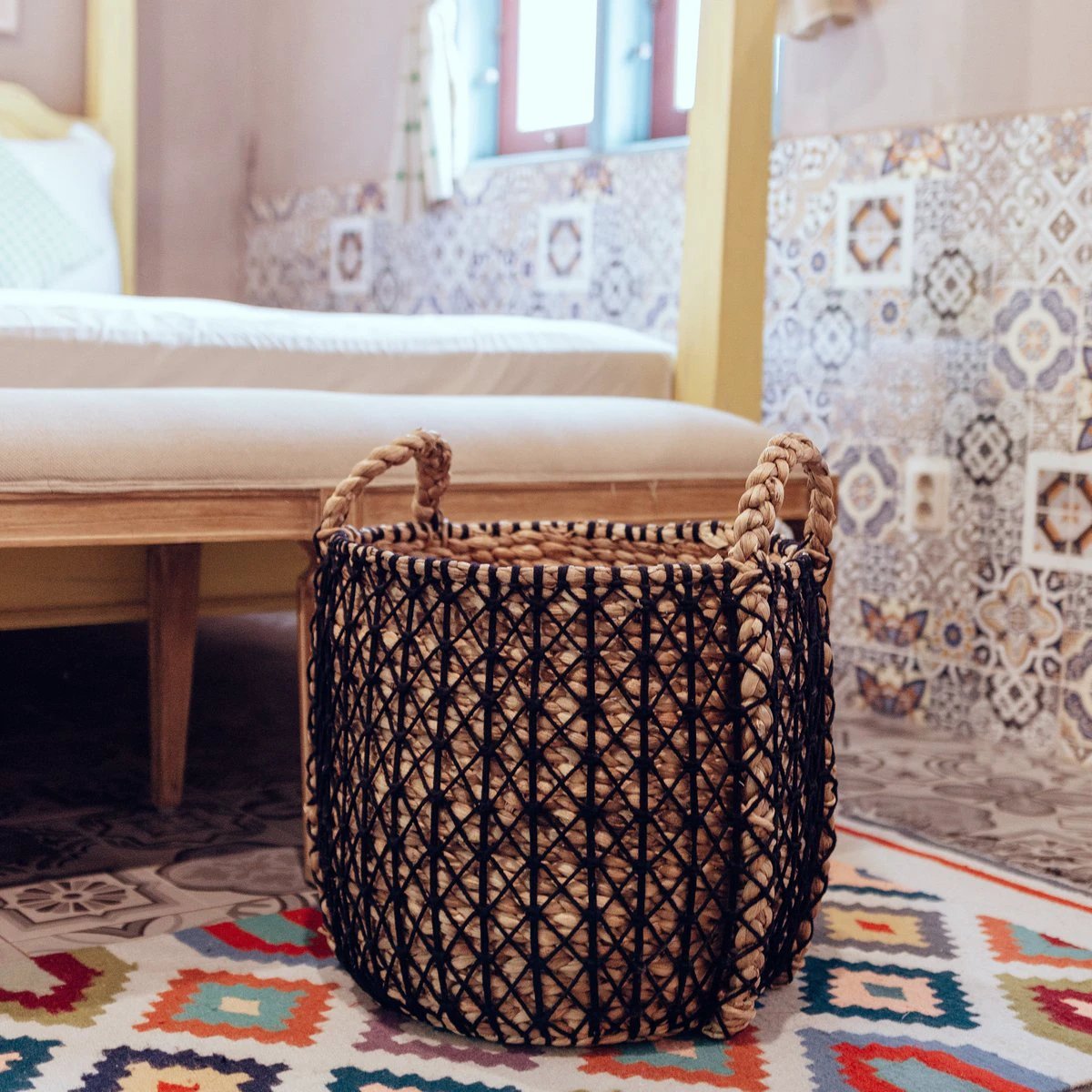 Laundry Basket PRAYA | Plant Basket made from Water Hyacinth by Soeji