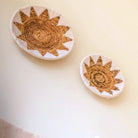 Round Boho Wall Basket – Woven Wall Decor– Decorative Bowl – Woven Wall Plate with Embroidered Star Pattern ADARI (2 sizes, Ø30/40 cm) by Soeji