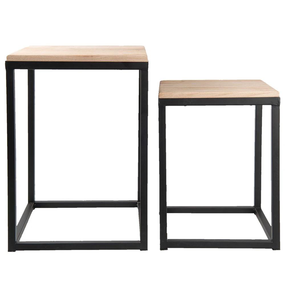 Side table (2) 36x36x52 cm / 31x31x42 cm by Clayre & Eef.