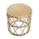 Round Rattan Side Table – Small Boho Coffee Table – Bedside Table Rattan Beige – Handmade Table Made of Natural Rattan (Ø 45 cm) MUARA by Soeji