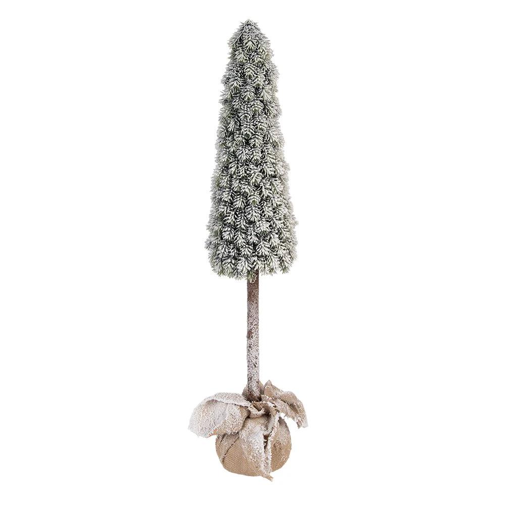 Mini Artificial Christmas Tree Ø 18x78 cm Green Plastic by Clayre & Eef.