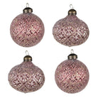 Christmas bauble set of 4 Ø 8 cm red glass Christmas decoration by Clayre & Eef.