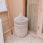 Laundry Basket with Lid KAJA made from Banana Fibre by Soeji