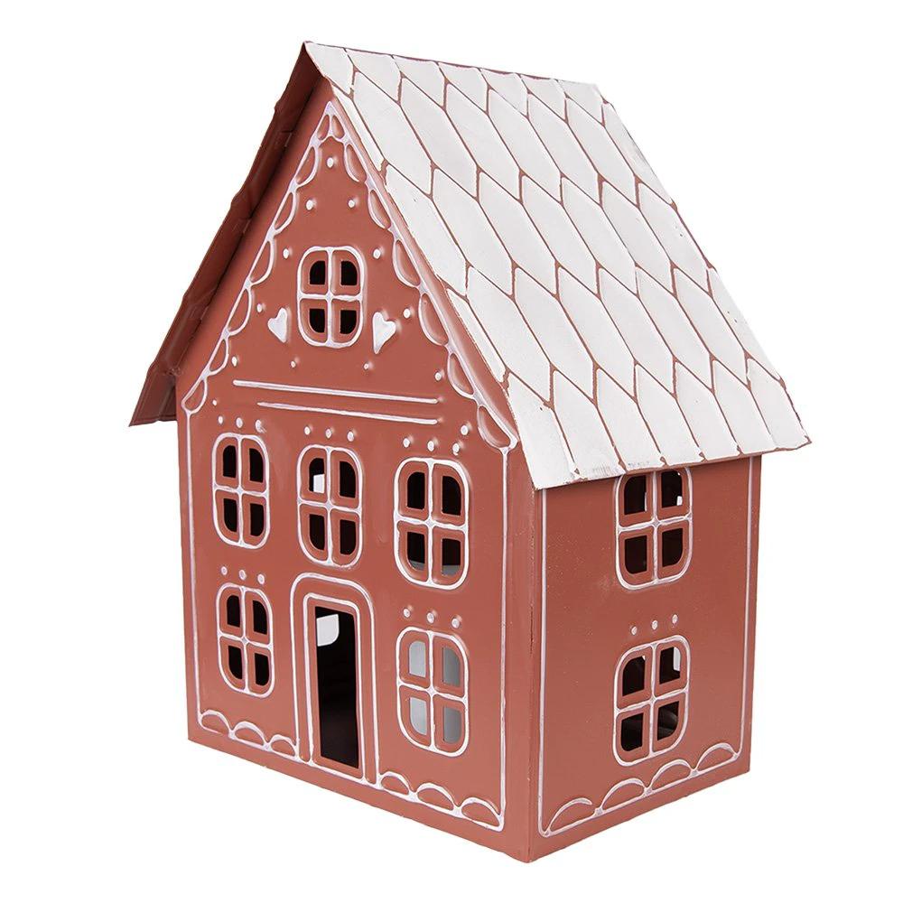 Decoration House with LED 27x19x32 cm/ 3x AAA Brown Metal by Clayre & Eef.