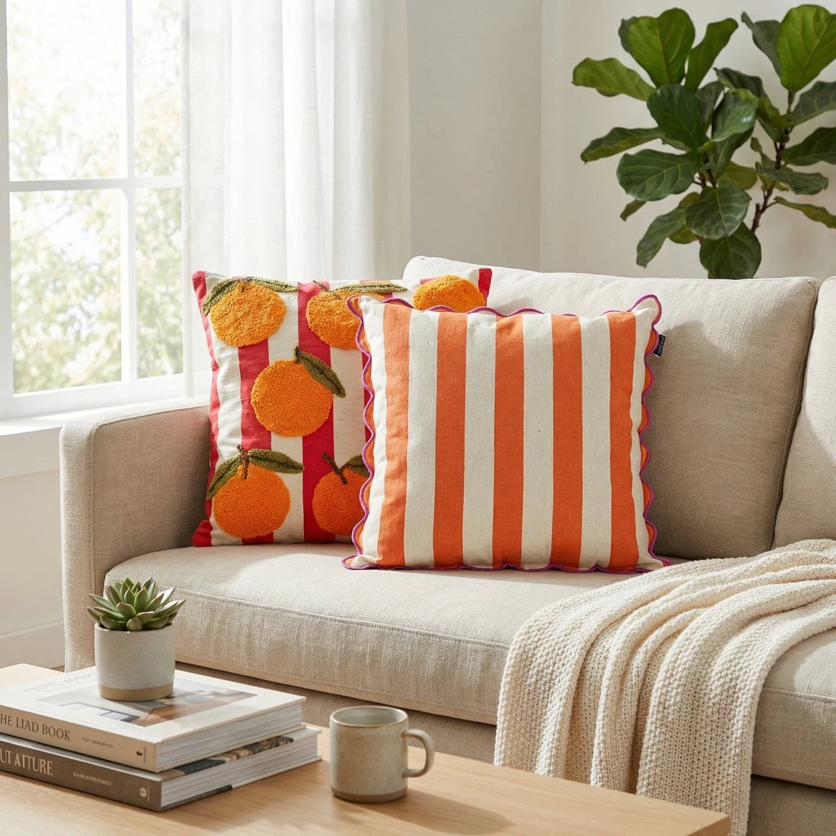 Decorative cushion Orange by Mica Decorations