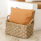 Basket Woven from Seagrass BATIK (3 sizes) Rectangular Storage Basket for Shelves or for Laundry by Soeji