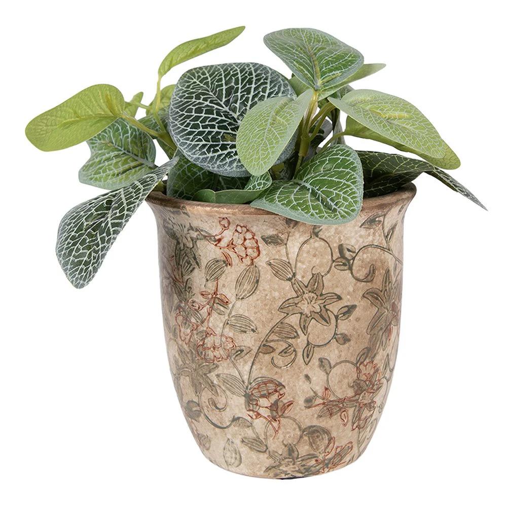 Blumentopf Ø 13x13 cm Beige Keramik von Clayre & Eef.