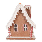 Lebkuchenhaus mit LED 13x13x18 cm braun-weiß aus Kunststoff von Clayre & Eef.