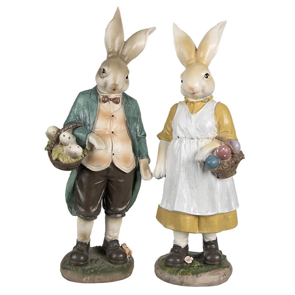 Decoration rabbit 17x10x38 cm by Clayre & Eef.