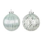 Weihnachtskugel-Set mit 2 Stück Ø 8 cm grüne Glas-Weihnachtsdekoration von Clayre & Eef.