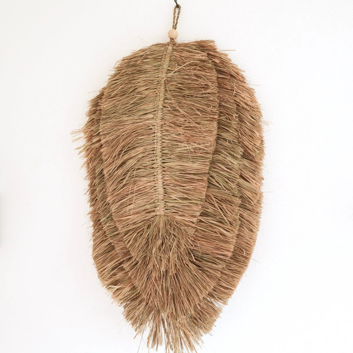 Tropical Wall Decor 50 cm Leaf-Shaped Handwoven from Raffia TIPIN by Soeji