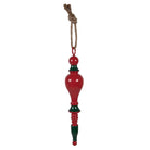 Christmas hanger Ø 8x41 cm Red Green Metal by Clayre & Eef.