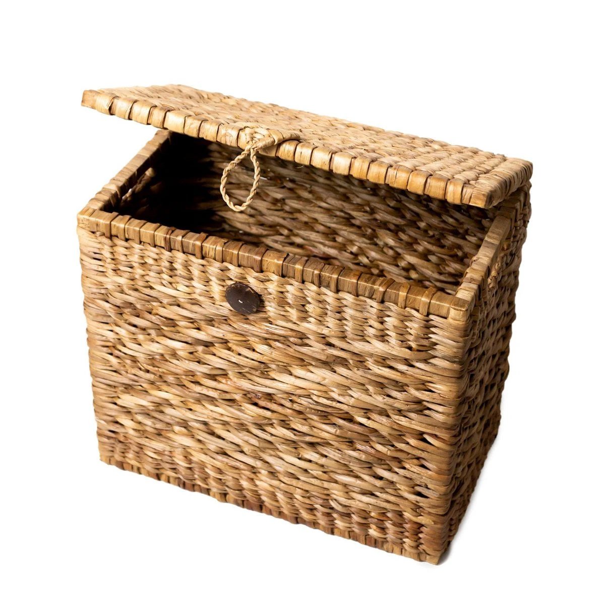Trunk Basket | Laundry Basket with Lid KELANA made from Water Hyacinth (2 sizes) by Soeji