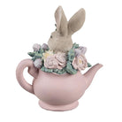 Dekorationsbild Hase 12x8x14 cm beige-rosa Kunststoff von Clayre & Eef.