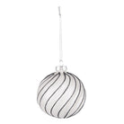 Weihnachtskugel-Set aus 4 Stück Ø 8 cm schwarz-grau aus Glas, Weihnachtsdekoration von Clayre & Eef.