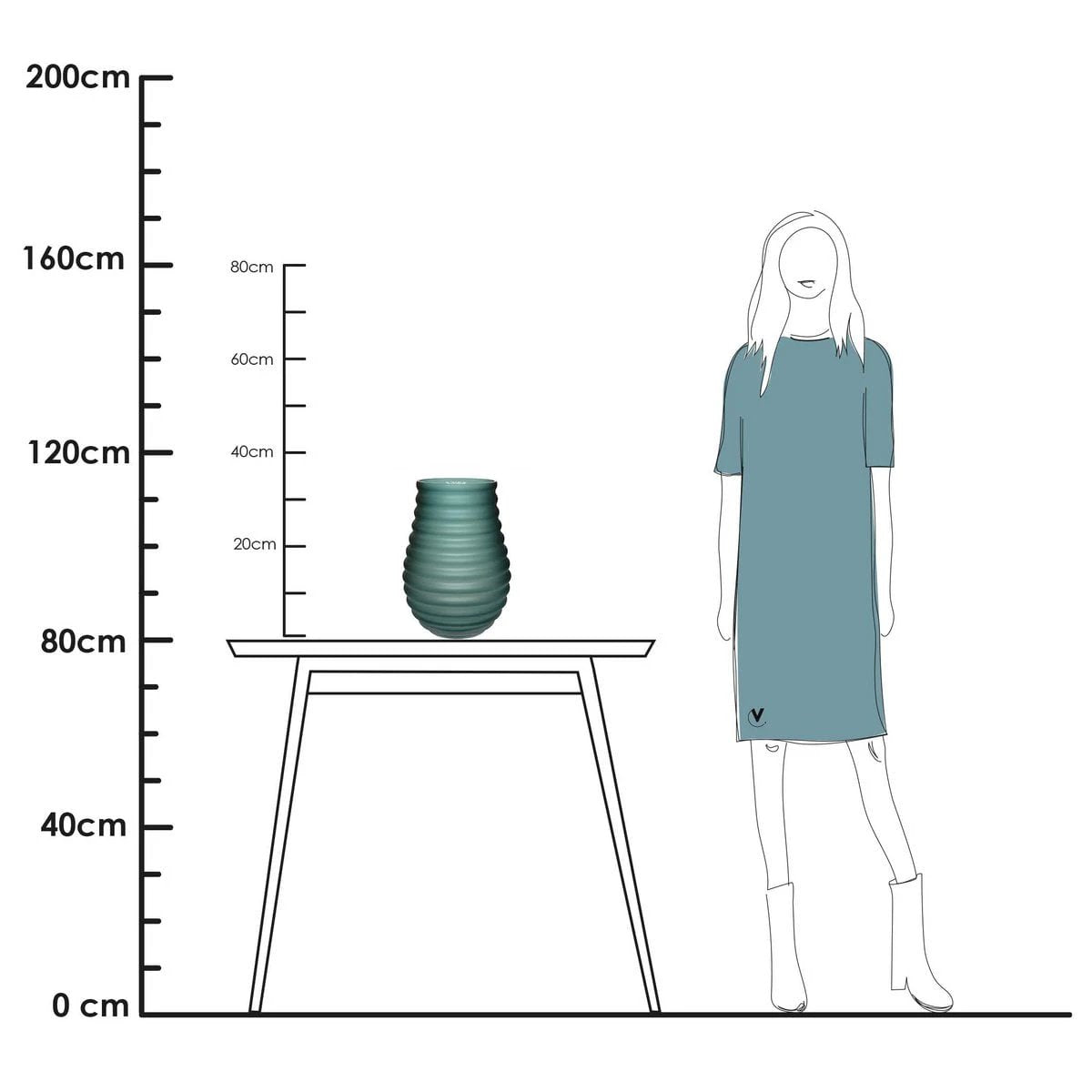 Diameter - how many satin green by Vase The World