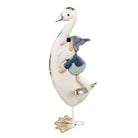 Decoratie Beeld Gans 36 cm Wit Blauw Metaal by Clayre & Eef.