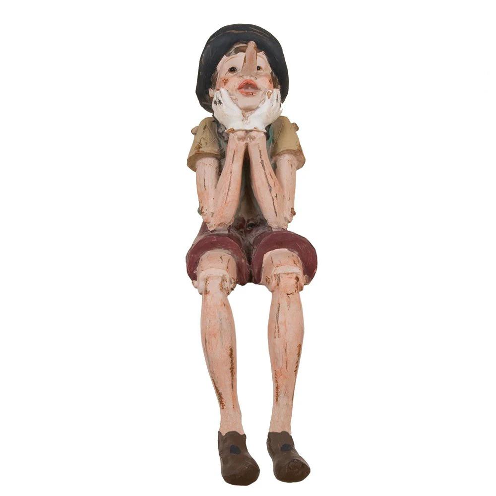 Image Pinocchio 14x8x29 cm Brown Polyresin Home accessories by Clayre & Eef.