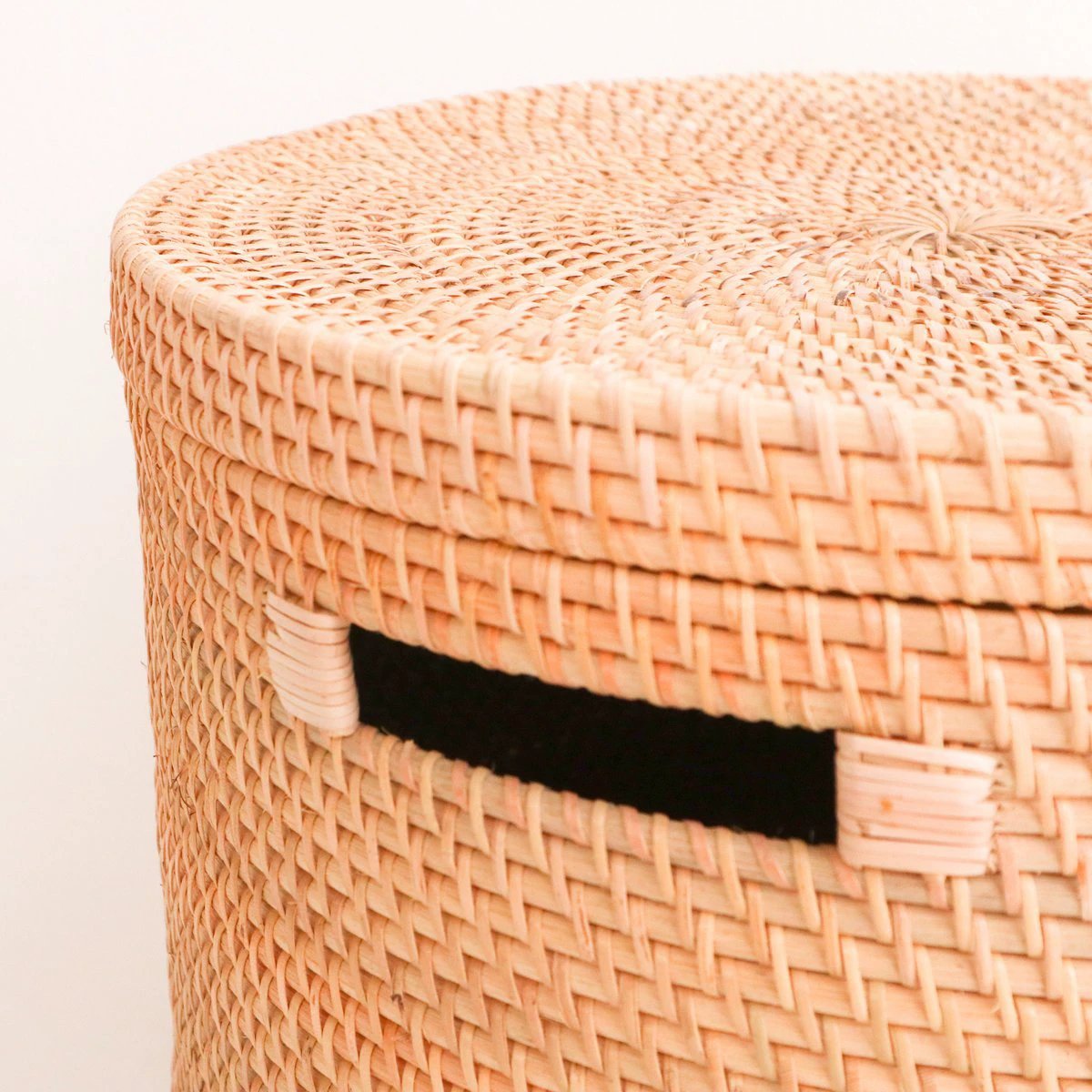 Laundry Basket with Lid Storage Basket made from Rattan SARI (2 sizes) by Soeji