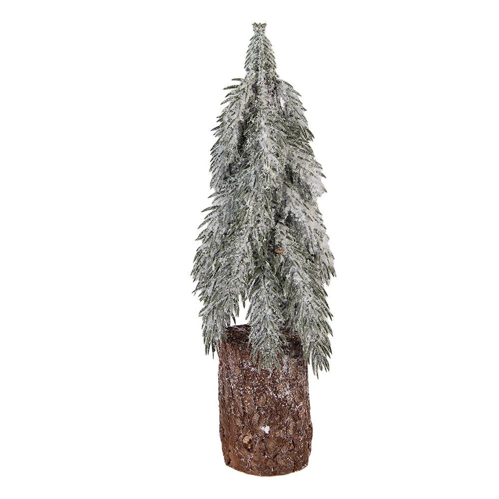 Mini Artificial Christmas Tree Ø 12x32 cm Green Wood by Clayre & Eef.