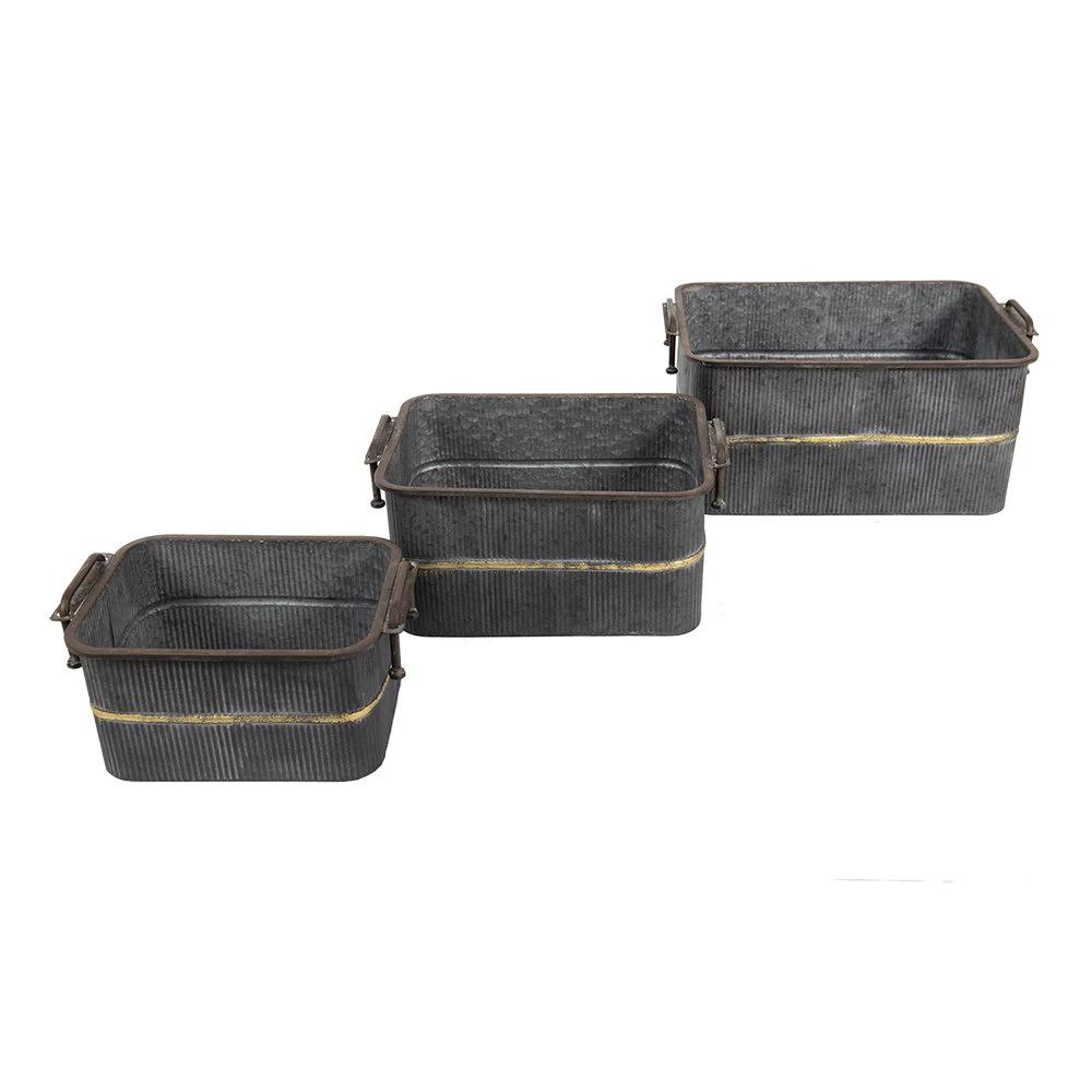 Dekorative Eisenschale (3) 45x32x20 / 38x27x17 / 31x22x14 cm von Clayre & Eef.
