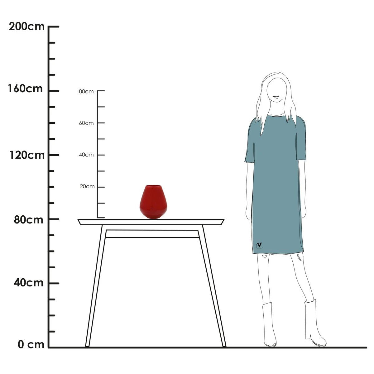 Vaas - Tasman S bright red by Vase The World