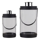 Bondi Lanterns - Black, Steel/Glass - Set of 2 by EMIRELLE