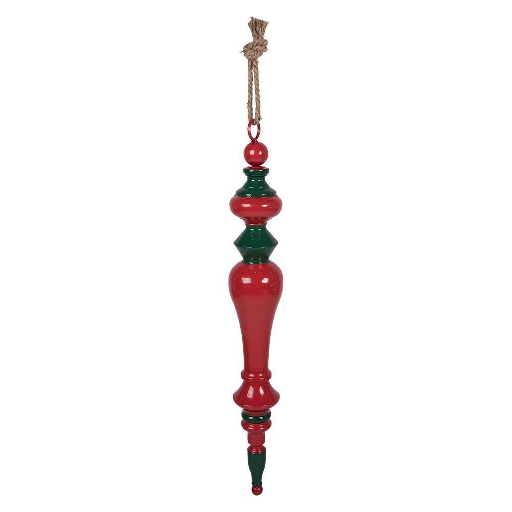 Weihnachtsanhänger Ø 9x65 cm Rot Grün Metall von Clayre & Eef.