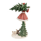 Bild Mädchen 25x17x43 cm Rot Grün Polyresin Weihnachtsdekoration von Clayre & Eef.