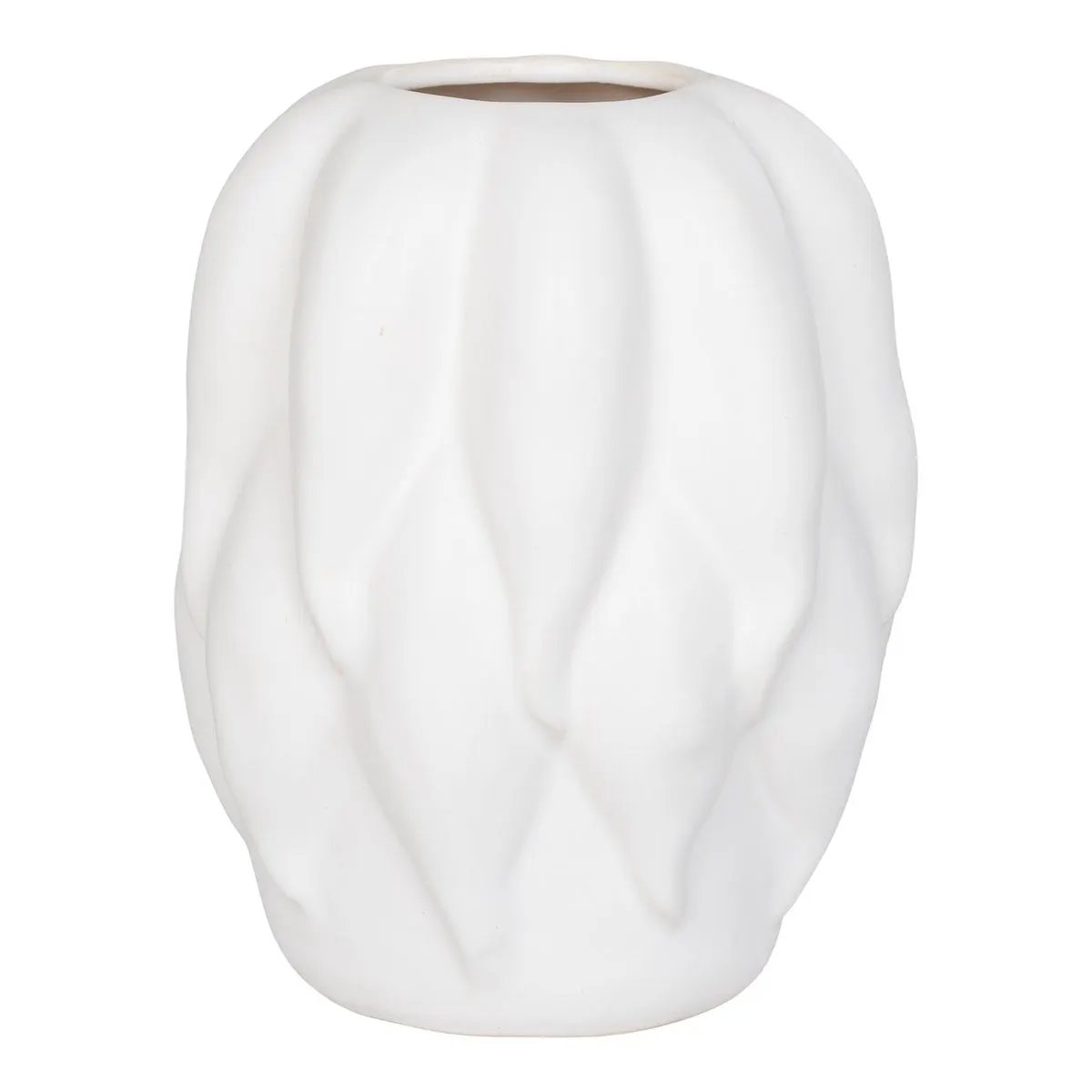 Vase - Vase, ceramic, beige, 19,5x19,5x26 cm by EMIRELLE