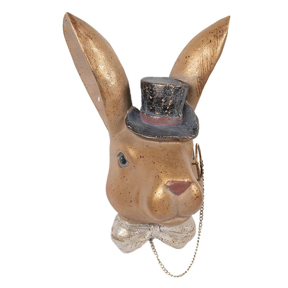 Decoration Statue Rabbit 17x11x25 cm Gold-colored Plastic by Clayre & Eef.