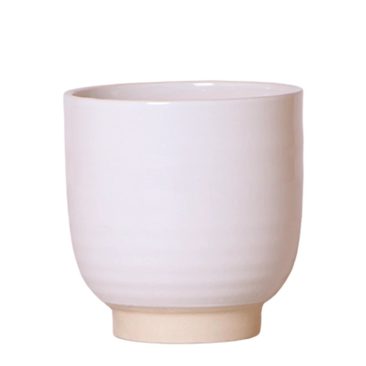 Hummingbird Home | Glazed flower pot - White ceramic decorative pot with gloss - Ø12cm by Kolibri Company
