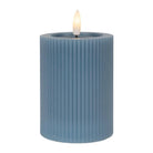 LED candle 8x13 cm blue wax by Clayre & Eef.