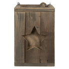 Relief light 19x19x28 cm brown wood star candle holder by Clayre & Eef.