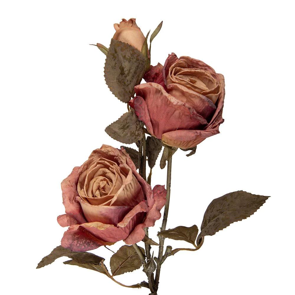 Künstliche Blume Rose 70 cm rosa Kunststoff von Clayre & Eef.
