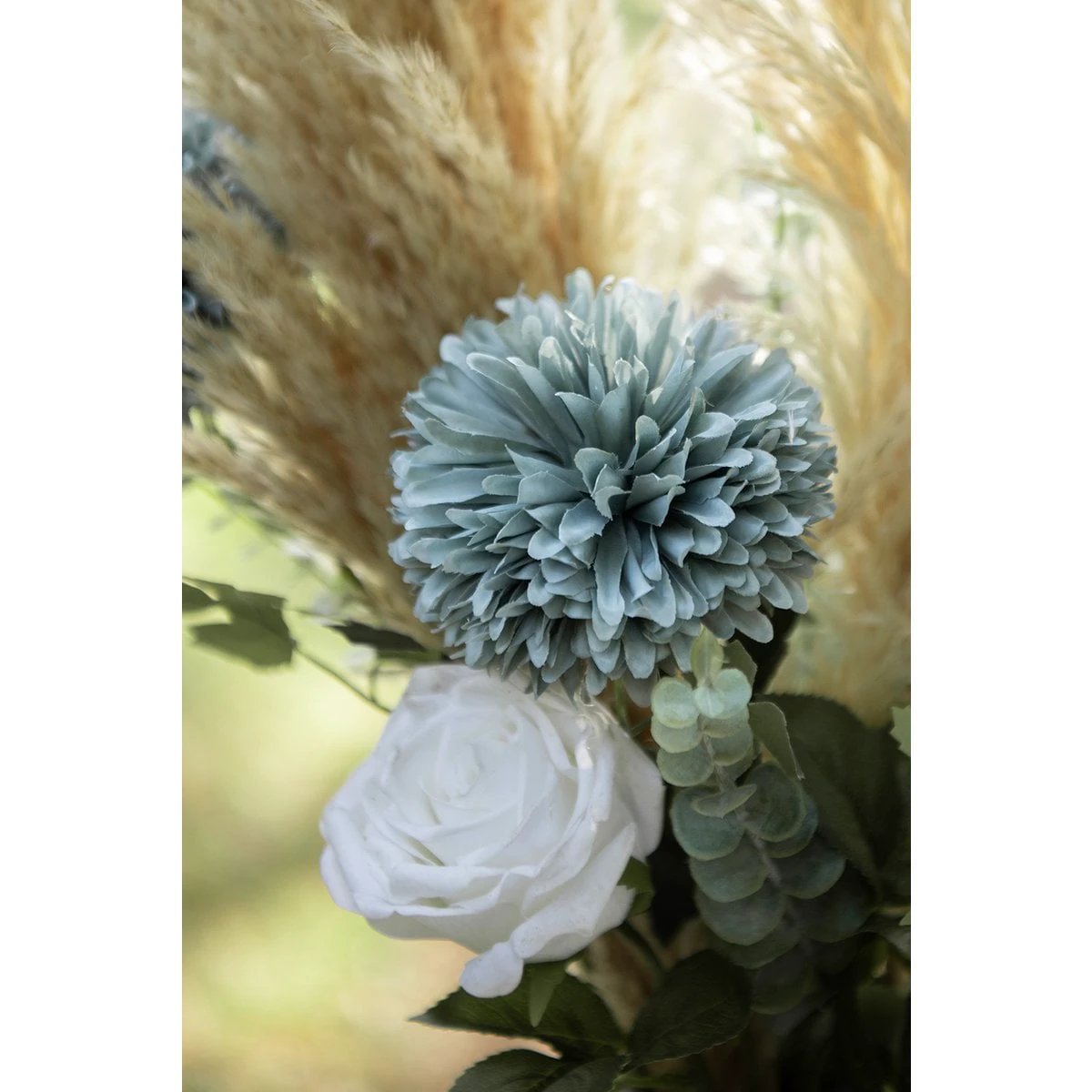Künstliche Blume 54 cm grün-blau aus Kunststoff von Clayre & Eef.